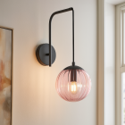 Retro væglampe lyserød, Rifka, med brytare