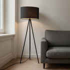 Modern gulv lampe sort, Janou, med brytare