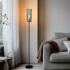 Modern gulv lampe grå, Gaya, med brytare