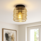 Glas loftlampe rav, Karen