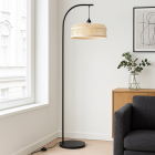 Bambus gulv lampe brun, Jennifer, med brytare