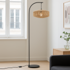 Rustik gulv lampe brun, Selena, med brytare
