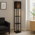 Modern gulv lampe sort, Izabel, med brytare