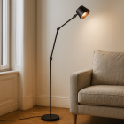 Modern gulv lampe sort, Rinke, med brytare