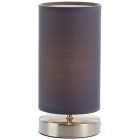 Stof bordlampe grå, Merinde, med brytare
