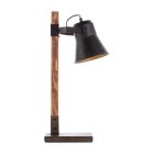 Træ bordlampe brun, Audrey, med brytare