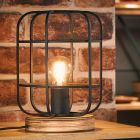 Træ bordlampe sort, Taede