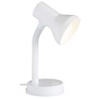 Plast skrivebordslampe hvid, Loet, med brytare