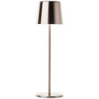 Modern genopladelig udendørs bordlampe kobber, Skander, 4W, varm til kold hvid justerbar LED, IP44, med touch lysdæmper