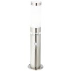 Plast udendørslampe gulvlampe med skumringssensor krom, Sage, 2W, 3000K LED, IP44