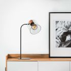 Modern bordlampe grå, Serkan, med brytare