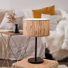 Rustik bordlampe beige, Wenda, med brytare