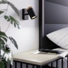 Sort modern vægspot stål, Consuma, IP44
