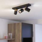 Sort modern vægspot stål, Conradus, IP44