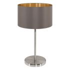 Brun modern bordlampe stof, Terme, med brytare