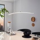 Krom modern pendler lampe aluminium, Arantxa, 14W, 3000K LED