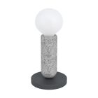 Antracit rustik bordlampe stål, Patrycja, med brytare