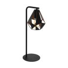 Sort design bordlampe stål, Acri, med brytare