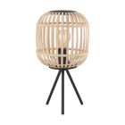 Sort rustik bordlampe stål, Ankie, med brytare