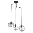 Sort industri pendler lampe stål, Aemilius