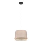 Beige pendler lampe stof, Ruby