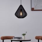Sort japandi pendler lampe stål, Agnese