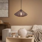 Sort japandi pendler lampe stål, Agnese