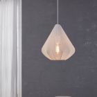 Hvid japandi pendler lampe stål, Agnese