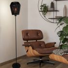 Papir gulv lampe sort, Caine, med brytare