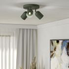 Grøn vintage loftlampe stål, Tjitte