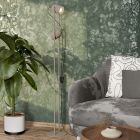 Brun vintage gulv lampe stål, Tjitte, med brytare