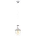 Hvid rustik pendler lampe glas, Fredda