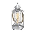 Sølv klassisk bordlampe stål, Katoo, med brytare