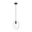 Sort retro pendler lampe metal, Aida