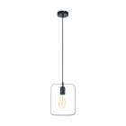 Sort retro pendler lampe metal, Aida
