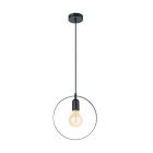 Sort retro pendler lampe metal, Aida
