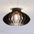 Sort industri loftlampe træ, Bergama