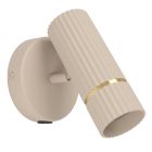 Beige modern væglampe stål, Vahid, med brytare