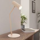 Beige modern skrivebordslampe stål, Vahid, med brytare