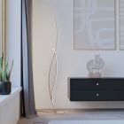 Brun design gulv lampe stål, Tevin, 20W, 4000K LED, med brytare