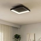 Sort modern loftlampe plast, Shauni, 12W, varm til kold hvid justerbar LED, med fjärrkontroll