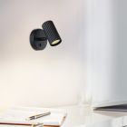 Sort modern vægspot aluminium, Vikram, med brytare