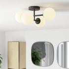 Sort modern loftlampe stål, Cornee, 4,2W, 2700K LED, IP44