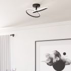 Sort design loftlampe stål, Minh, 12W, white switch LED