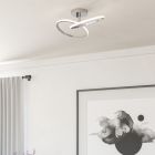 Krom design loftlampe stål, Minh, 12W, white switch LED