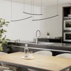 Sort modern pendler lampe plast, Vilko, 22W, white switch LED