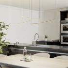 Messing modern pendler lampe plast, Vilko, 22W, white switch LED