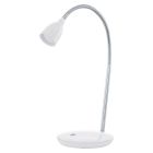 Hvid skrivebordslampe plast, Matteo, 3W, 3000K LED, med brytare