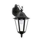 Sort klassisk udendørslampe aluminium, Leanna, IP44