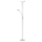 Krom design læselampe gulv glas, Brava, 20W, 3000K LED, med brytare